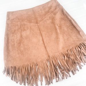 Brown Fringe Skirt